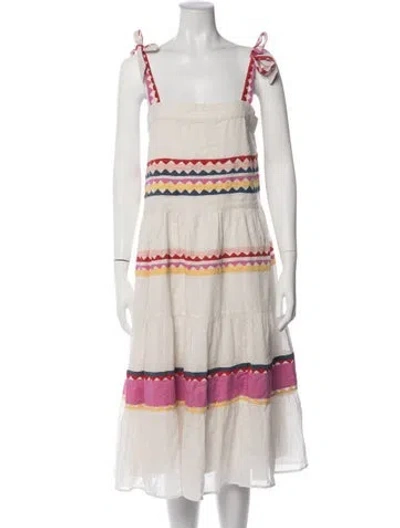 Pre-owned Carolina K Patterned Midi Length Dress In Neutrals