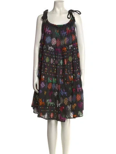 Pre-owned Carolina K Printed Knee-length Dress In Black