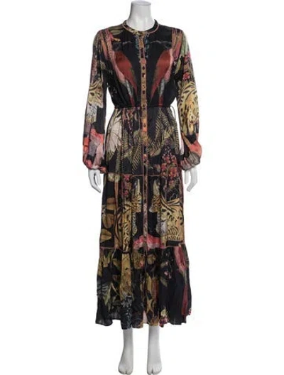 Pre-owned Carolina K Printed Long Dress In Gray