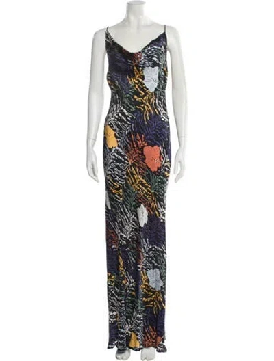 Pre-owned Carolina K Printed Long Dress In Multi