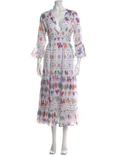 Pre-owned Carolina K Printed Long Dress In Multicolor
