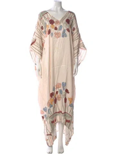 Pre-owned Carolina K Printed Long Dress In Pink