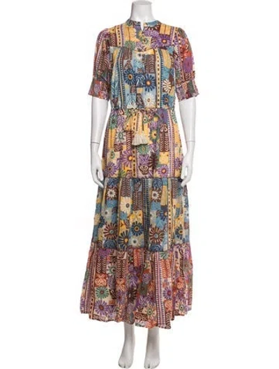 Pre-owned Carolina K Printed Long Dress W/ Tags In Multicolor