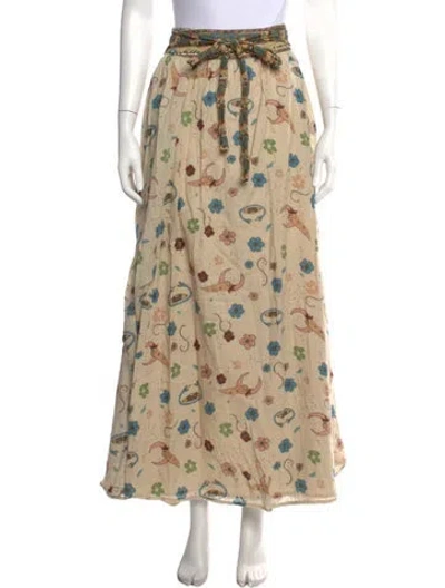 Pre-owned Carolina K Printed Long Skirt In Neutrals