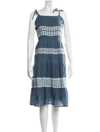 Pre-owned Carolina K Printed Midi Length Dress In Blue