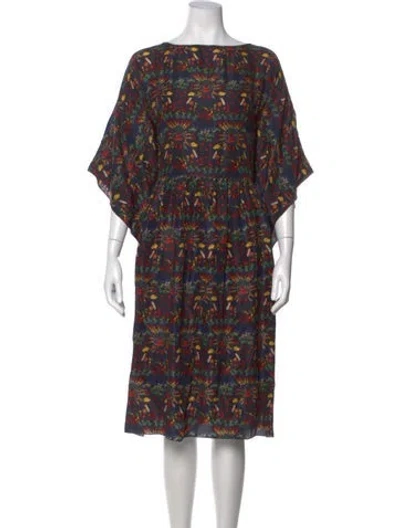 Pre-owned Carolina K Printed Midi Length Dress In Multi