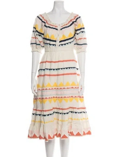Pre-owned Carolina K Printed Midi Length Dress In Multi