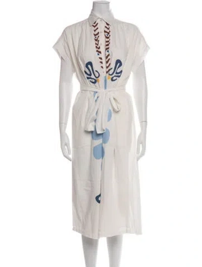 Pre-owned Carolina K Printed Midi Length Dress In Pink