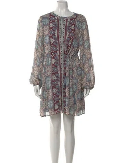 Pre-owned Carolina K Printed Mini Dress In Blue