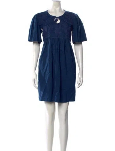 Pre-owned Carolina K Printed Mini Dress In Blue