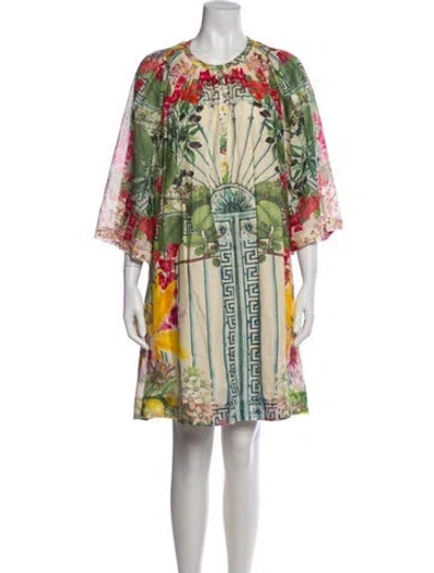 Pre-owned Carolina K Printed Mini Dress In Green