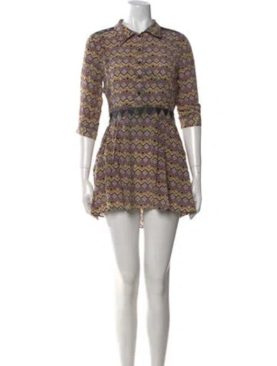 Pre-owned Carolina K Printed Mini Dress In Multi