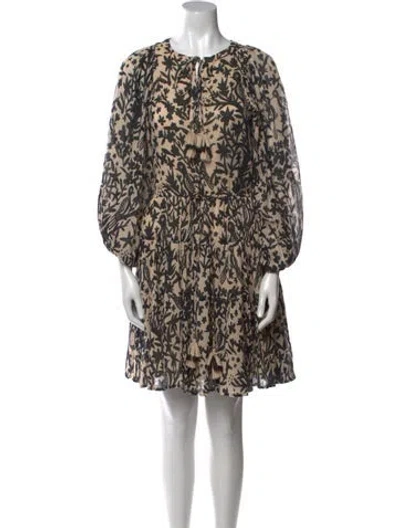 Pre-owned Carolina K Printed Mini Dress In Neutral