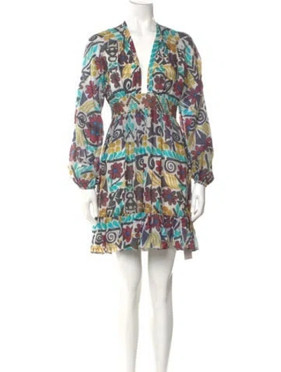 Pre-owned Carolina K Printed Mini Dress In Neutral