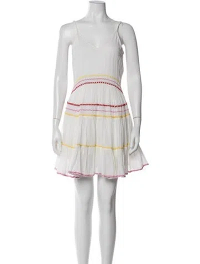 Pre-owned Carolina K Printed Mini Dress In White