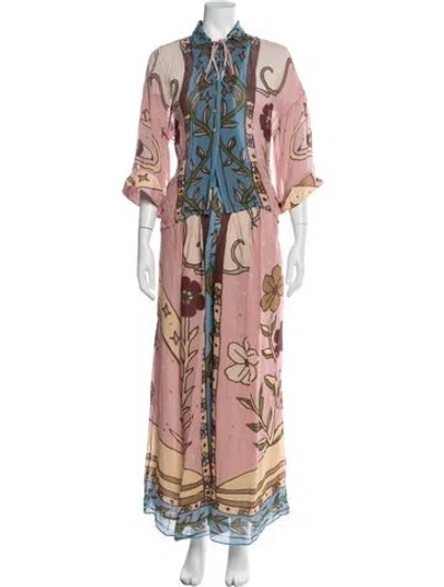 Pre-owned Carolina K Printed Pant Set In Multi