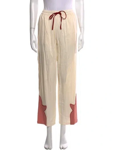 Pre-owned Carolina K Printed Wide Leg Pants In Neutrals
