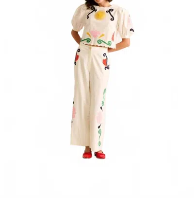 Carolina K Sam High-waisted Wide-leg Pants In Off White