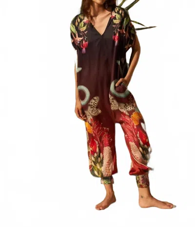 CAROLINA K SERA V-NECK JUMPSUIT IN SNAKE BUTTERFLY