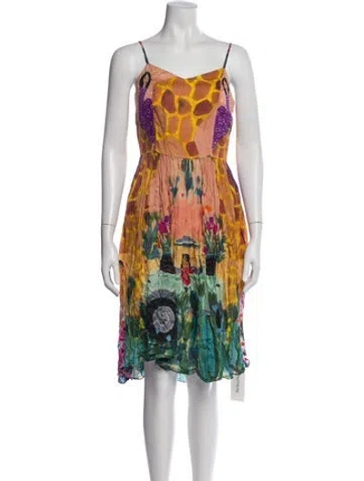 Pre-owned Carolina K Silk Knee-length Dress In Neutral