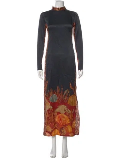 Pre-owned Carolina K Silk Long Dress In Black