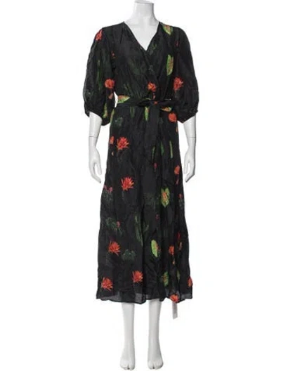 Pre-owned Carolina K Silk Long Dress In Black