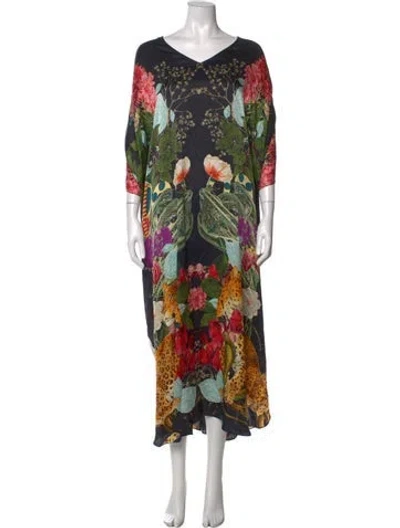 Pre-owned Carolina K Silk Long Dress In Black