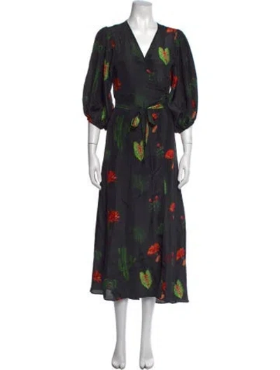 Pre-owned Carolina K Silk Long Dress In Black