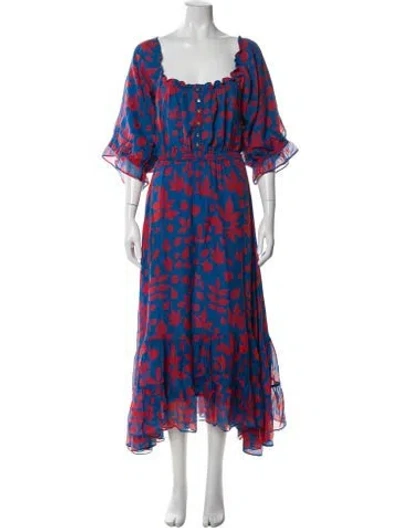 Pre-owned Carolina K Silk Long Dress In Multi
