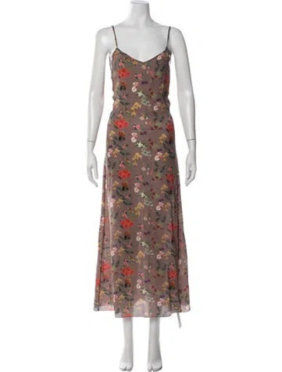 Pre-owned Carolina K Silk Long Dress In Multi