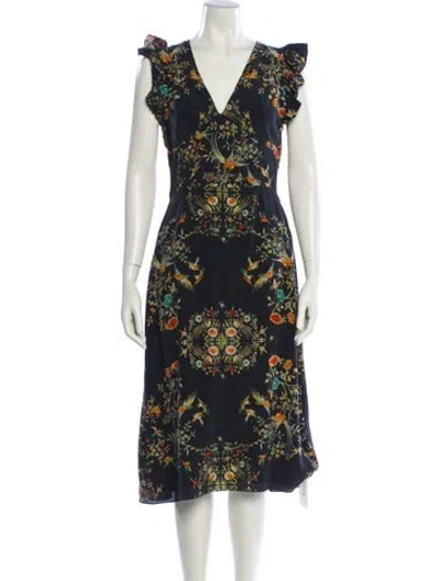 Pre-owned Carolina K Silk Midi Length Dress In Black