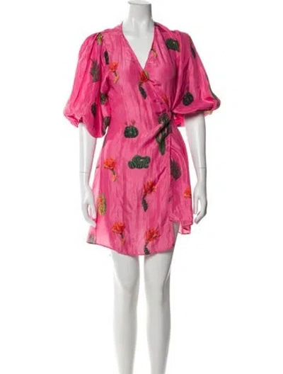 Pre-owned Carolina K Silk Mini Dress In Pink