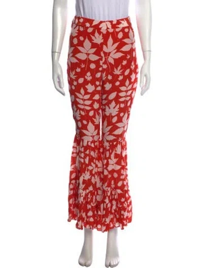 Pre-owned Carolina K Silk Wide Leg Pants In Orange