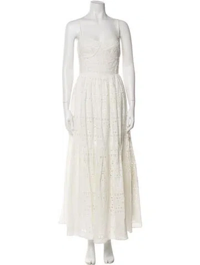 Pre-owned Carolina K Square Neckline Long Dress In Neutral