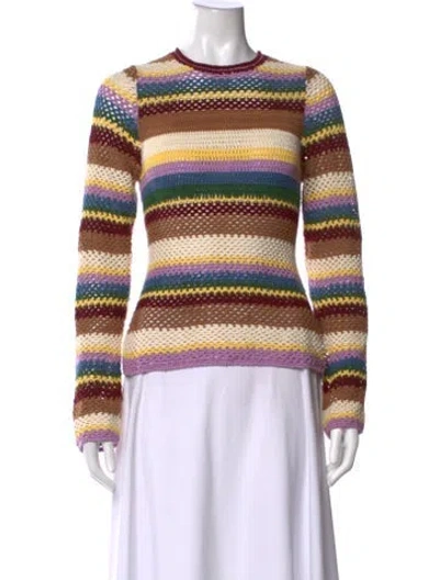 Pre-owned Carolina K Striped Crew Neck Sweater In Multicolor