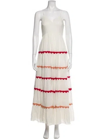 Pre-owned Carolina K Striped Long Dress In Gray