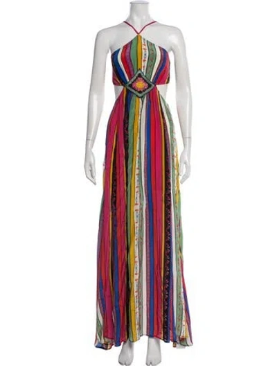 Pre-owned Carolina K Striped Long Dress In Multicolor