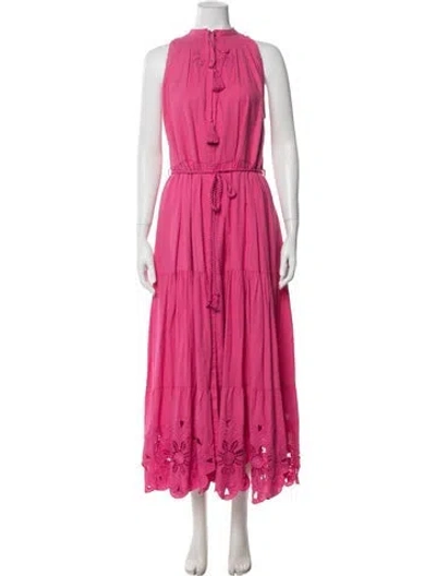 Pre-owned Carolina K Tie Neck Long Dress W/ Tags In Pink