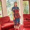 Carolina K Valerie Kaftan Dress Peacock Hamsa In Multi