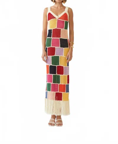 Carolina K Vera Crochet Maxi Dress In Multicolor