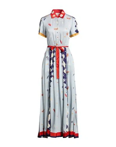 Carolina K Woman Maxi Dress Sky Blue Size L Viscose, Ecovero Viscose