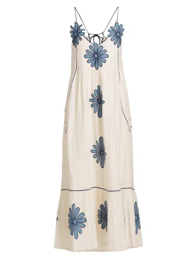 Carolina K Women's Carmen Linen Daisy Maxi Dress