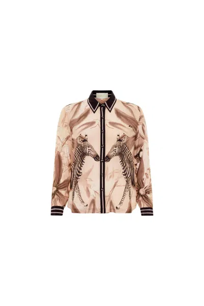 Carolina K Women's Carmen Shirt In Zebra Cream In Multi