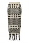 Carolina K Women's Crochet Skirt In Black Cream In Multi