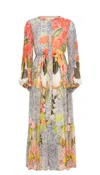 CAROLINA K WOMEN'S JOSEFINA MAXI DRESS IN SELVA BIRDS