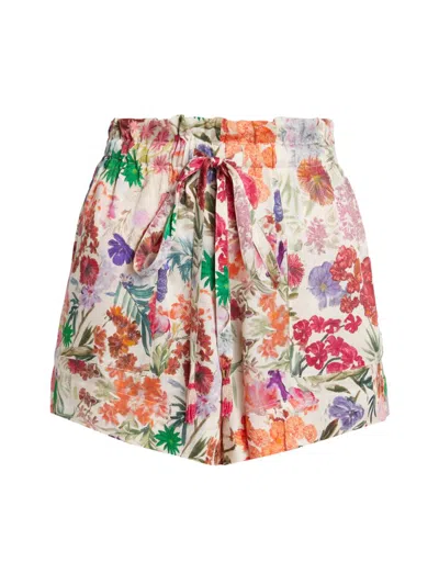 Carolina K Women's Moni Floral Paperbag Shorts In Pink