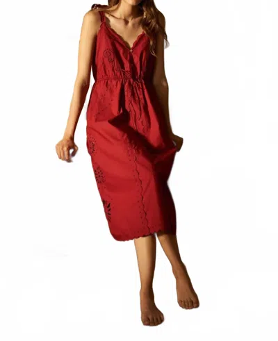 Carolina K Women's Opera Dress In Tencel Denim In Red