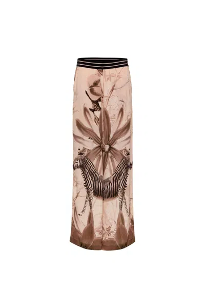 Carolina K Women's Palazzo Pants In Zebra Cream In Multi