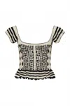 Carolina K Women's Paradise Top In Black Cream In Black