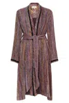 CAROLINA K WOMEN'S ROBE STYLE RUA COAT IN MULTI PURPLE